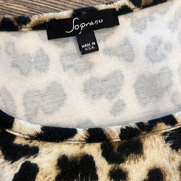 Soprano Sz L Animal Print Peplum Tank Top - Picture 4 of 6